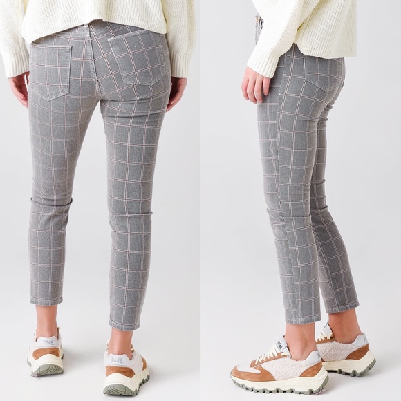 π FRAME GREY PLAID LE HIGH SKINNY CROPPED PANTS! - Picture 2 of 8